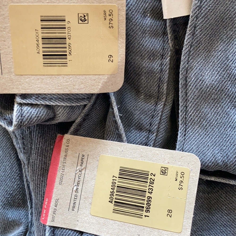 Levi’s low pro gray midrise straight leg jean splatter detail cotton size 30 - Picture 17 of 17